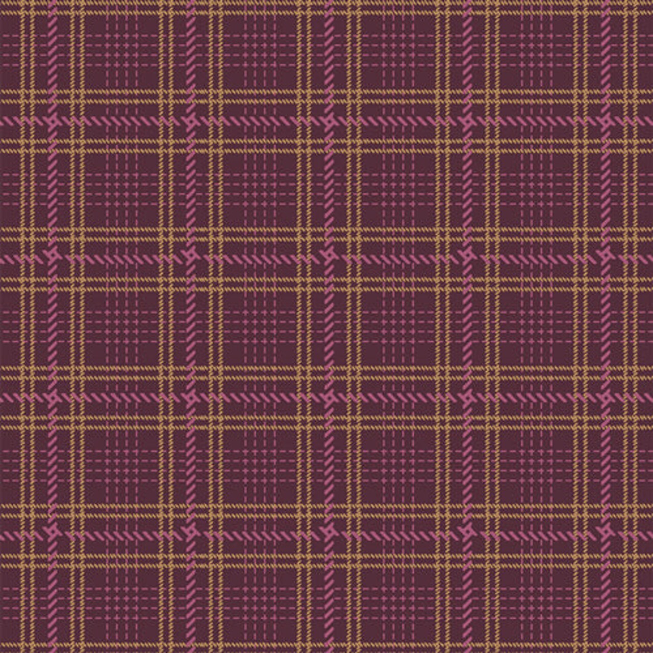 Fabric Art Gallery Merlot Crosshatch Plaid Highland Flannel by the Quarter Yard F-12804